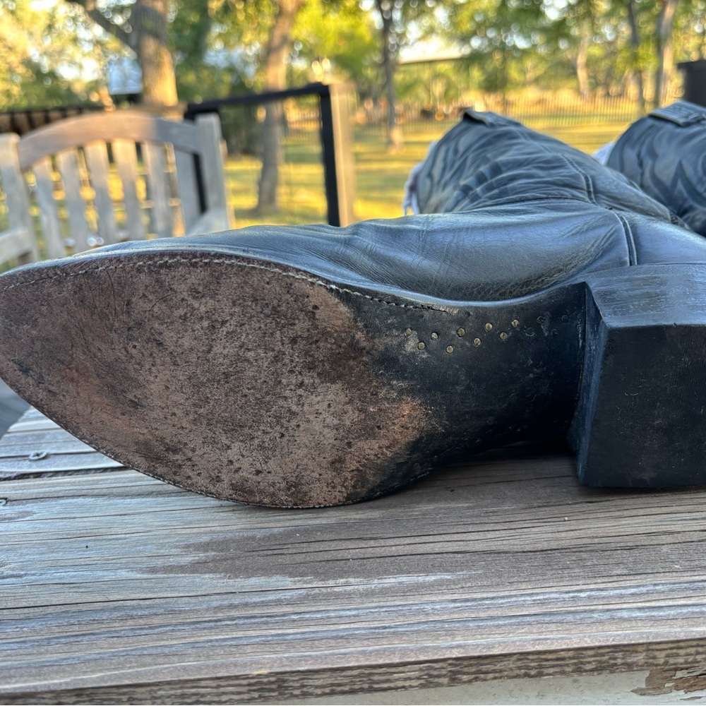 Lucchese 2000 Cowboy Boot, Black, Sz 14 D - Picture 8 of 13